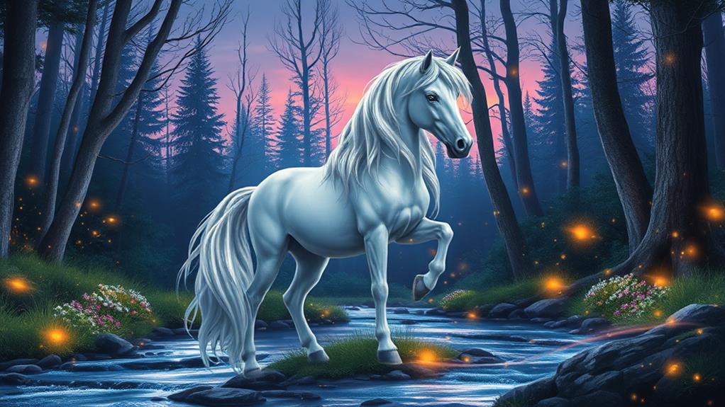 mythical magical white horses